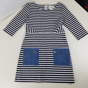 Cute Tabitha Navy Striped Midi Dress